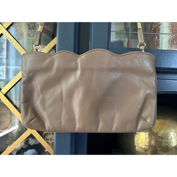 Vintage 70s Sylvia Snakeskin Convertible Clutch Shoulder Bag Brown 11"x7" - Picture 4 of 9